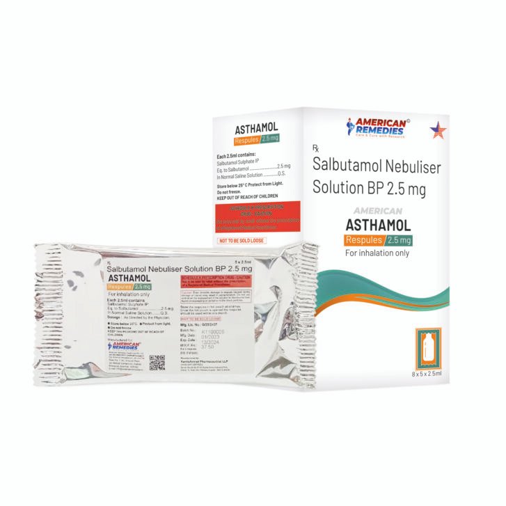 Asthamol Respules（沙丁胺醇雾化吸入溶液 BP – 2.5 mg/2.5 ml）