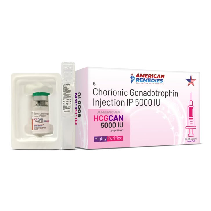 HCGCAN 5000 IU（冻干高纯度）绒毛膜促性腺激素注射液 IP（5000 IU + 2 毫升生理盐水）